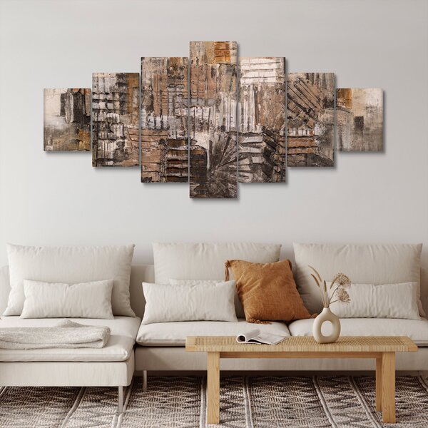 Obraz - Abstrakce v hnědých tónech (210x100 cm)