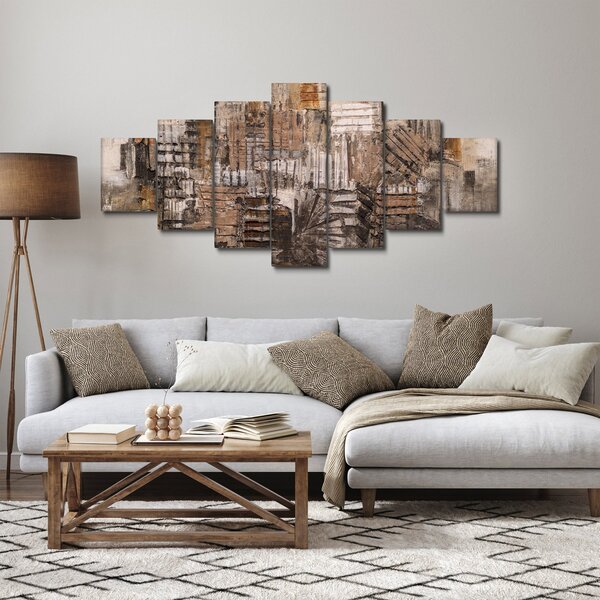 Obraz - Abstrakce v hnědých tónech (210x100 cm)