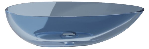 Besco Deskové umyvadlo ze syntetické pryskyřice Neya 60x35 cm Blue Wave s výpustí Click-Clack Typ a barva výpustě: Click-Clack bez přepadu, černá mat