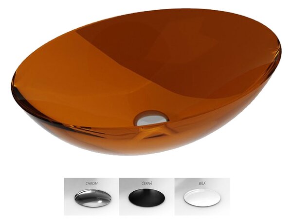 Besco Deskové umyvadlo ze syntetické pryskyřice Anya 50x35 cm Earth Rust s výpustí Click-Clack Typ a barva výpustě: Click-Clack bez přepadu, bílá