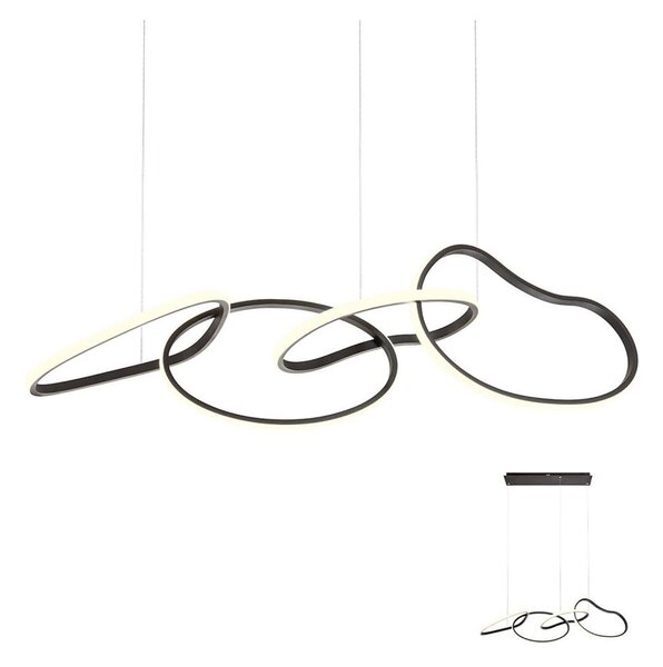 Redo 01-2596 - LED Stmívatelný lustr na lanku BIAS LED/87,4W/230V 3000K černá