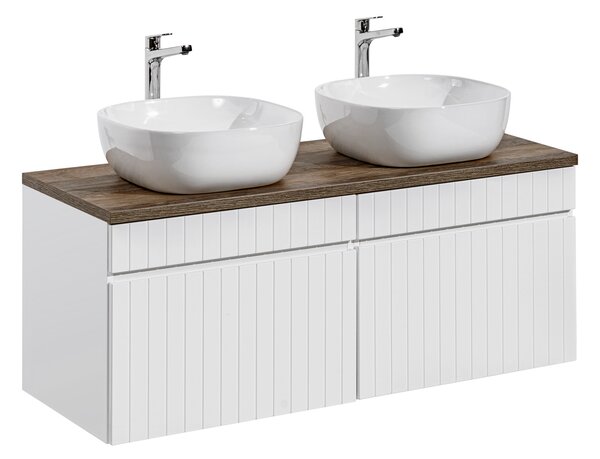 Comad Koupelnová skříňka s deskovými umyvadly set Iconic White 120 bílá/dub santa fe