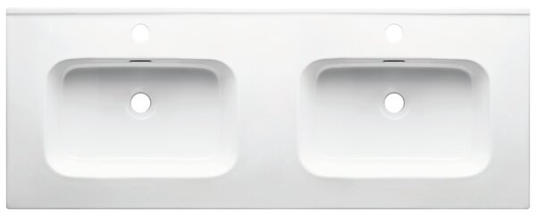 Comad Nábytkové keramické dvojumyvadlo GO 120D/DP -8095, 121x46 cm, bílá lesklá