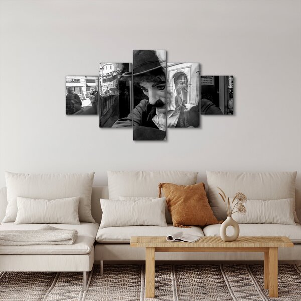 Obraz - Charles Chaplin v Praze (125x70 cm)