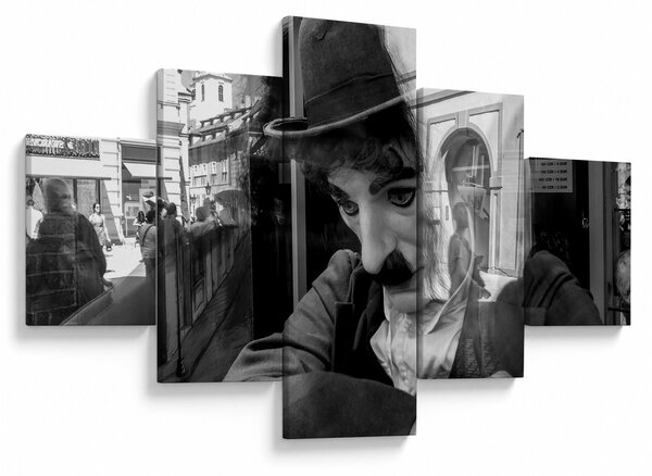 Obraz - Charles Chaplin v Praze (125x70 cm)