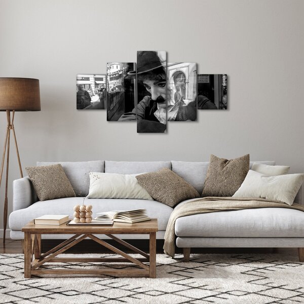Obraz - Charles Chaplin v Praze (125x70 cm)