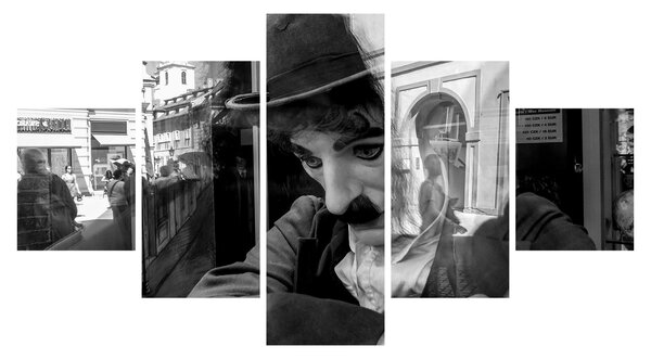 Obraz - Charles Chaplin v Praze (125x70 cm)