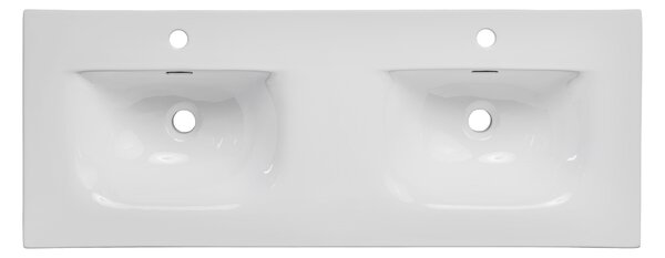Comad Nábytkové keramické dvojumyvadlo SKY 120D-8099, 121x46 cm, bílá lesklá