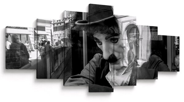 Obraz - Charles Chaplin v Praze (210x100 cm)
