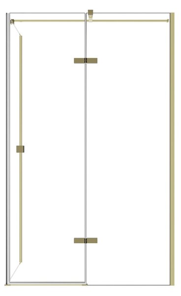 Besco Obdélníkový sprchový kout PIXA GOLD R 100x80 (100x90, 120x80, 120x90), výška 195 cm - bez vaničky Rozměry (cm): 100x80, Orientace: Pravá