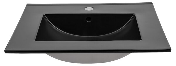 Comad Nábytkové keramické umyvadlo UM-LAVA BLACK 60 DP, 61x46 cm, černá matná