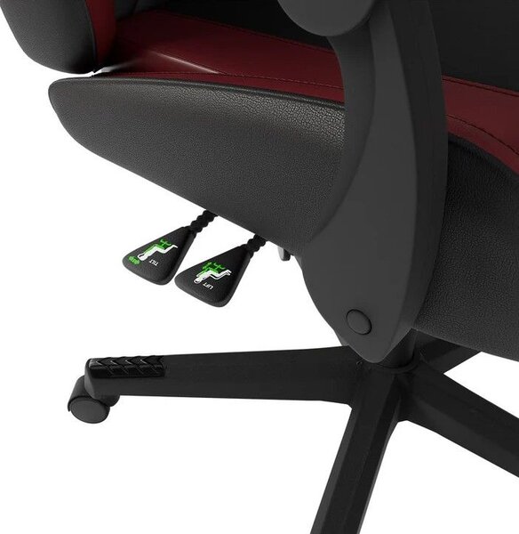 Herní a kancelářská židle k PC, černo-bordó
