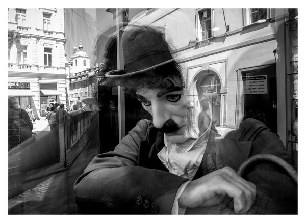 Obraz - Charles Chaplin v Praze (70x50 cm)
