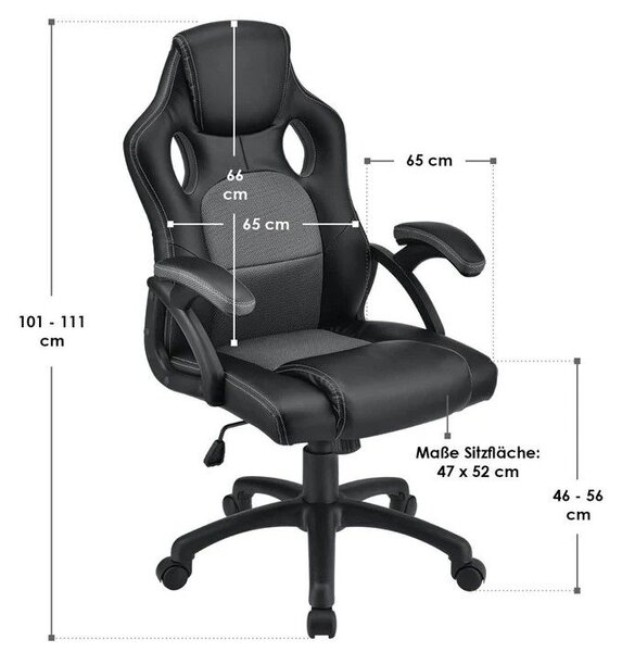 Ergonomická kancelářská židle, černá, polohovatelná opěrka