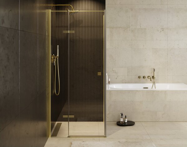 Besco Čtvercový sprchový kout PIXA GOLD SQ 90x90, výška 195 cm - bez vaničky Orientace: Pravá