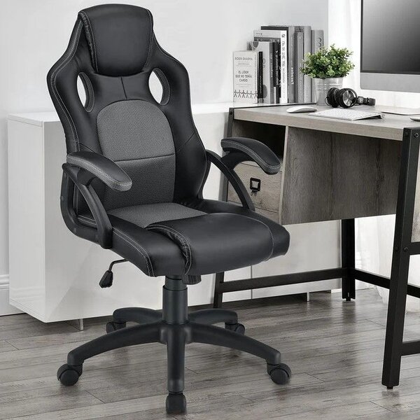 Ergonomická kancelářská židle, černá, polohovatelná opěrka