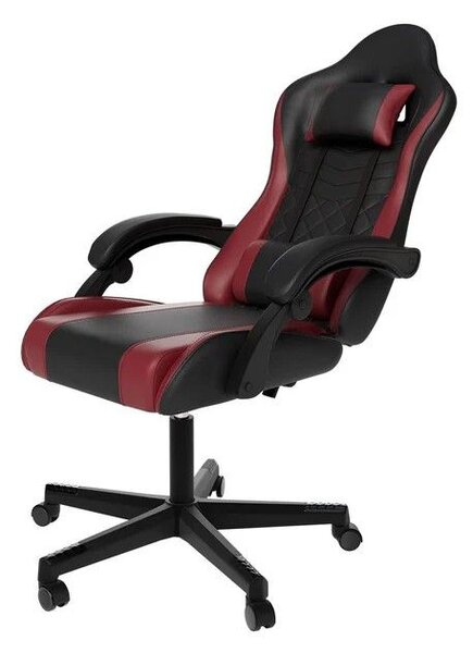 Herní a kancelářská židle k PC, černo-bordó