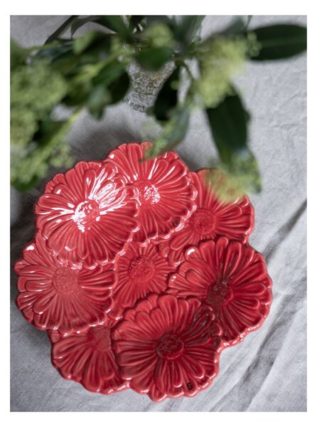 Keramický servírovací talíř Äng Red 25 cm Storefactory Scandinavia