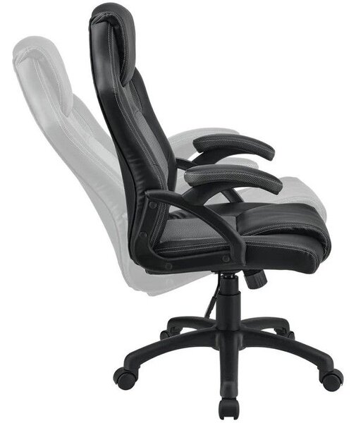 Ergonomická kancelářská židle, černá, polohovatelná opěrka