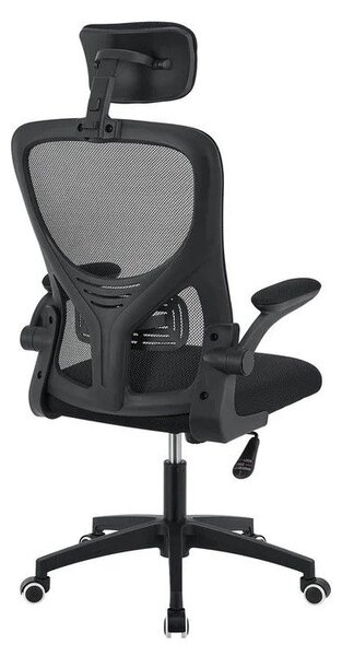 Ergonomická kancelářská židle, černá s opěrkou hlavy