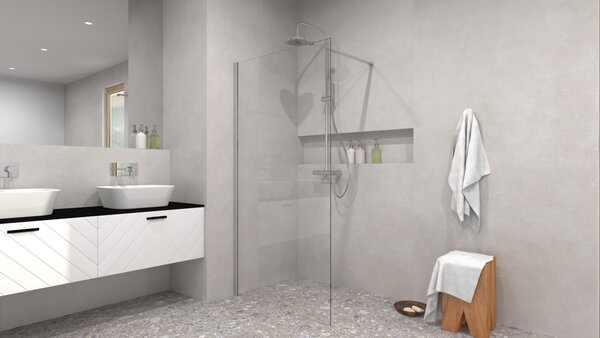 Besco Sprchový kout Walk-In ECO-N 90x195 (100x195, 110x195, 120x195) - bez vaničky Rozměry (cm): šířka: 100