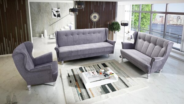 Sedací souprava Royal 3R+2+1, šedá (Vogue 14/bílé)