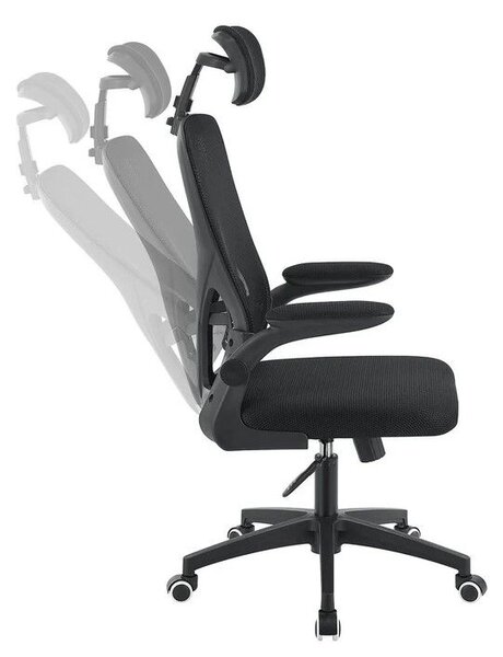 Ergonomická kancelářská židle, černá s opěrkou hlavy