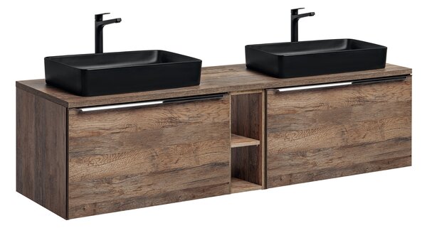 Comad Koupelnová skříňka s deskovými umyvadly set Santa Fe Oak 180 dub santa fe vintage