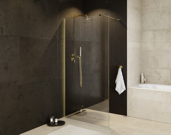 Besco Sprchový kout Walk-In ECO-N GOLD 90x195 (100x195, 110x195, 120x195) - bez vaničky Rozměry (cm): šířka: 90