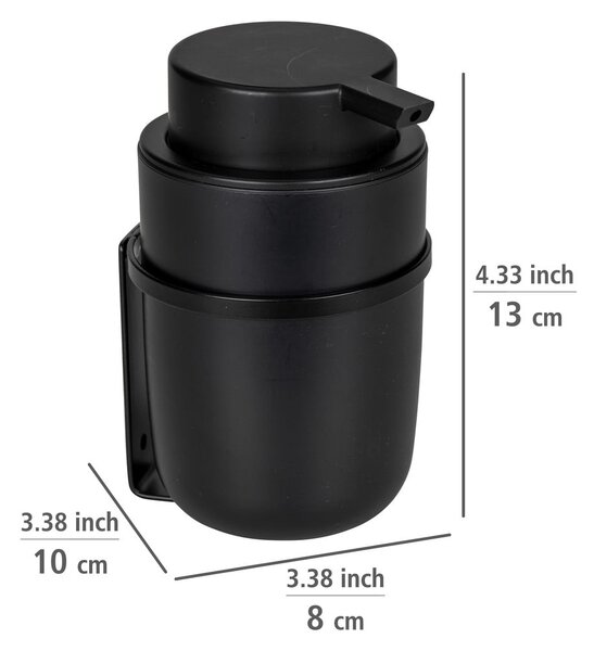 Černý samodržící plastový dávkovač mýdla 0.25 l Carpino - Wenko