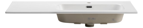 Comad Nábytkové keramické umyvadlo s odkládací plochou GO 2 100CM R DP, 101x46 cm, bílá lesklá