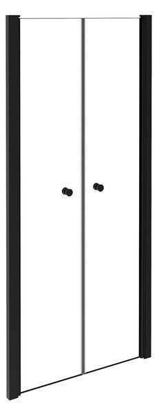 Besco Dvoukřídlé sprchové dveře SINCO DUE BLACK 80x195 (90x195) pro instalaci do niky - bez vaničky Rozměry (cm): šířka: 80