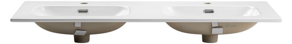 Comad Nábytkové keramické dvojumyvadlo FLY 120D DP, 121x46 cm, bílá lesklá