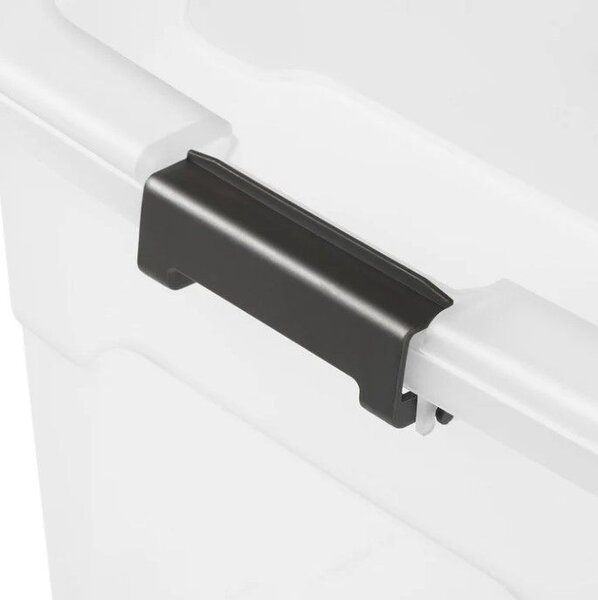 Úložné boxy s víkem 30 l, 4 ks, bílé, stohovatelné