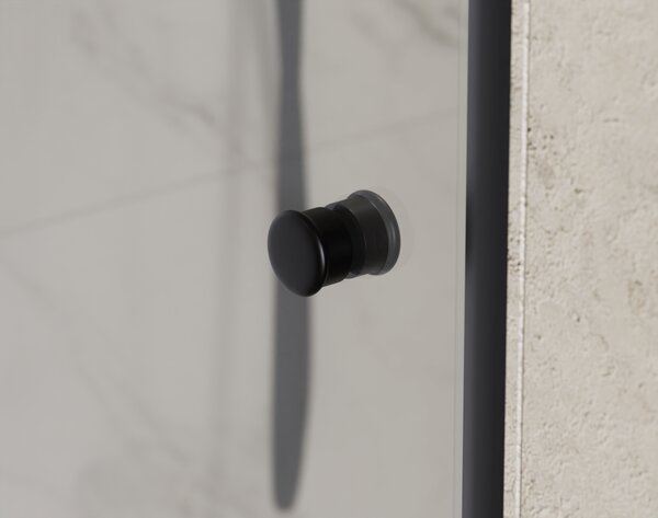 Besco Jednokřídlé sprchové dveře SINCO BLACK 80x195 (90x195) pro instalaci do niky - bez vaničky Rozměry (cm): šířka: 80