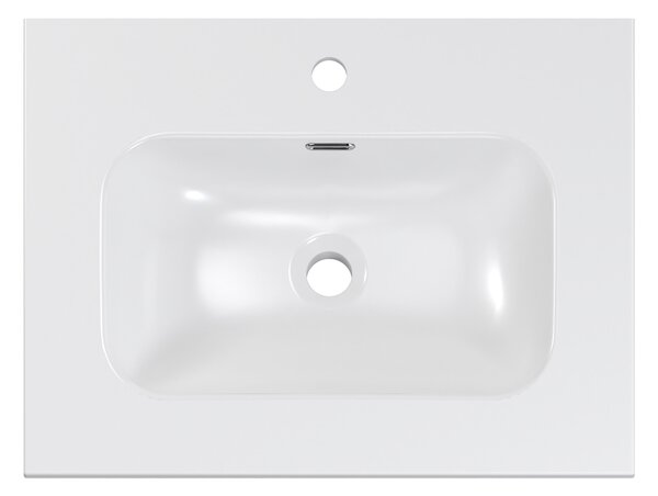 Comad Nábytkové keramické umyvadlo FLY WHITE GLOSS UM 60-46 DP, 61x46 cm, bílá lesklá