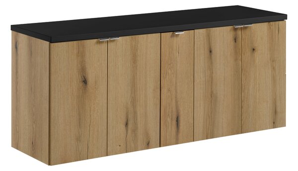 Comad Koupelnová skříňka pod deskové umyvadlo set Nova Oak 140 dub coast evoke/černá