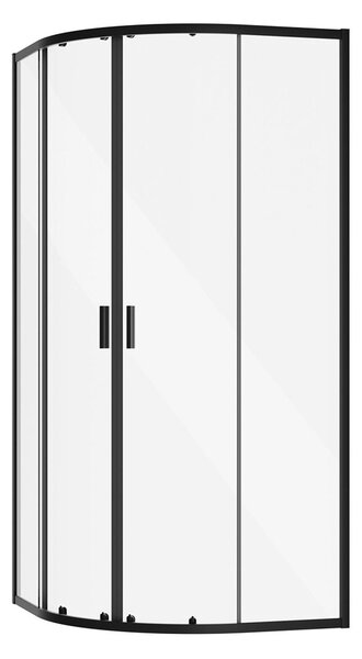 Besco Čtvrtkruhový sprchový kout ZARYA BLACK HR 80x80 (90x90), výška 190 cm - bez vaničky Rozměry (cm): 80x80