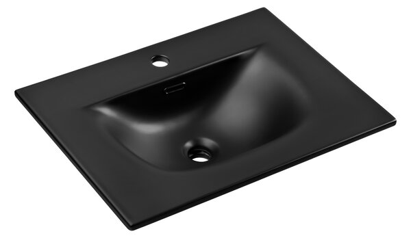 Comad Nábytkové keramické umyvadlo SKY 1 BLACK MATT 60 DP, 61x46 cm, černá matná
