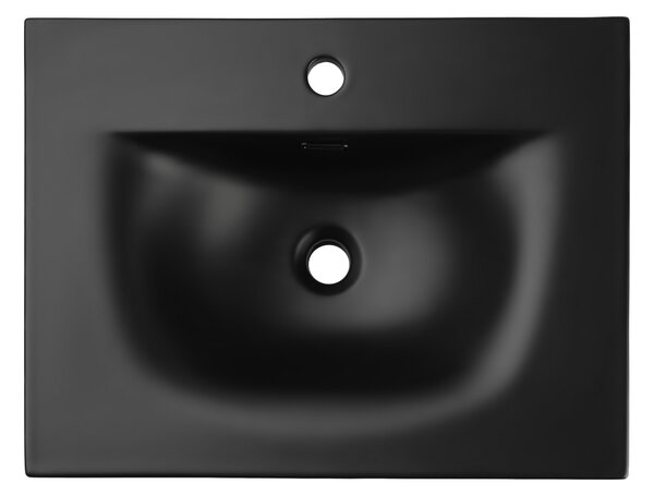 Comad Nábytkové keramické umyvadlo SKY 1 BLACK MATT 60 DP, 61x46 cm, černá matná