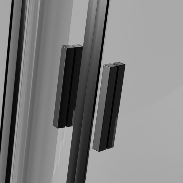 Besco Čtvrtkruhový sprchový kout ZARYA BLACK HR 80x80 (90x90), výška 190 cm - bez vaničky Rozměry (cm): 80x80
