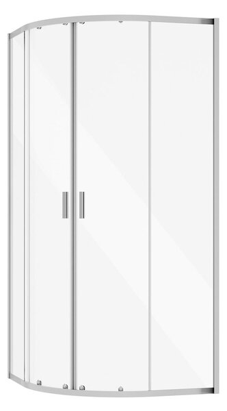 Besco Čtvrtkruhový sprchový kout ZARYA CHROM HR 80x80 (90x90) + vanička AXIM bílá Rozměry (cm): 80x80