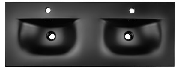 Comad Nábytkové keramické dvojumyvadlo SKY 1 BLACK MATT 120D DP, 121x46 cm, černá matná