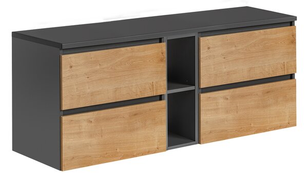 Comad Koupelnová skříňka pod deskové umyvadlo set Monako Grey Oak 140 šedá/dub hamilton