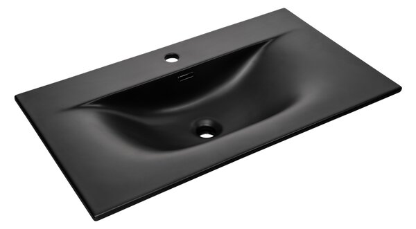 Comad Nábytkové keramické umyvadlo SKY 1 BLACK MATT 80 DP, 81x46 cm, černá matná