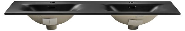 Comad Nábytkové keramické dvojumyvadlo SKY 1 BLACK MATT 120D DP, 121x46 cm, černá matná