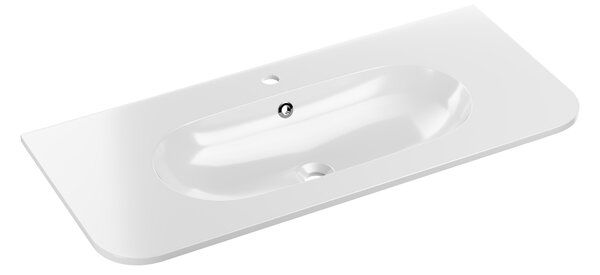 Comad Nábytkové umyvadlo z konglomerátu PURE WHITE GLOSS, 100x46 cm, bílá lesklá