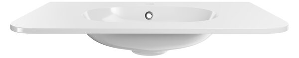 Comad Nábytkové umyvadlo z konglomerátu PURE WHITE GLOSS, 80x46 cm, bílá lesklá