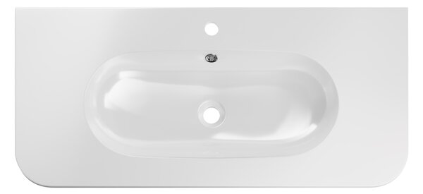Comad Nábytkové umyvadlo z konglomerátu PURE WHITE GLOSS, 100x46 cm, bílá lesklá