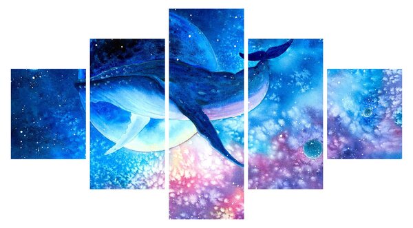 Obraz - Vesmírná velryba (125x70 cm)